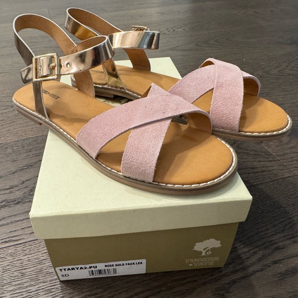 Tucker + Tate Arya Rose Gold and Pink Sandals